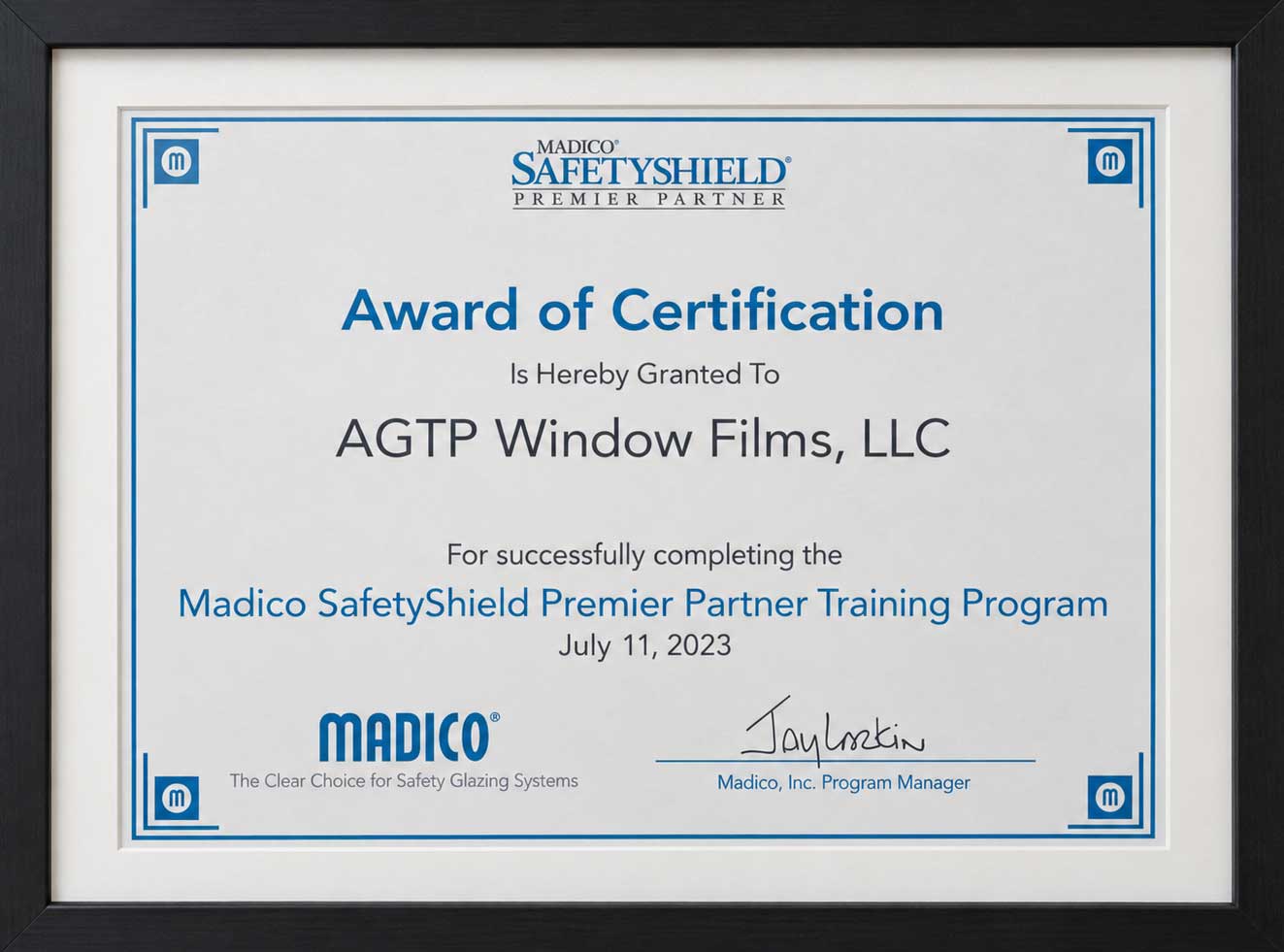 Professional window film certification